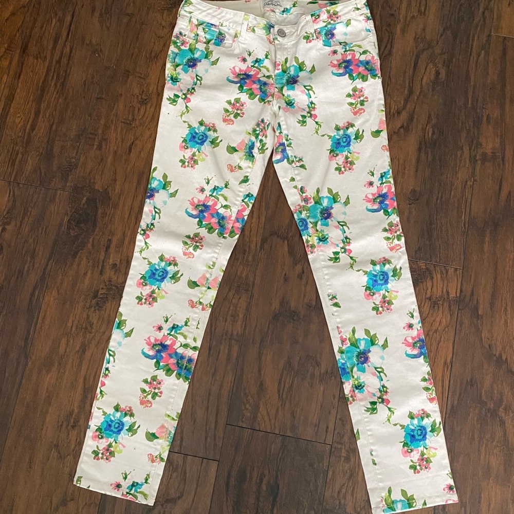 Ashley Ultra Skinny Floral Jeans Denim